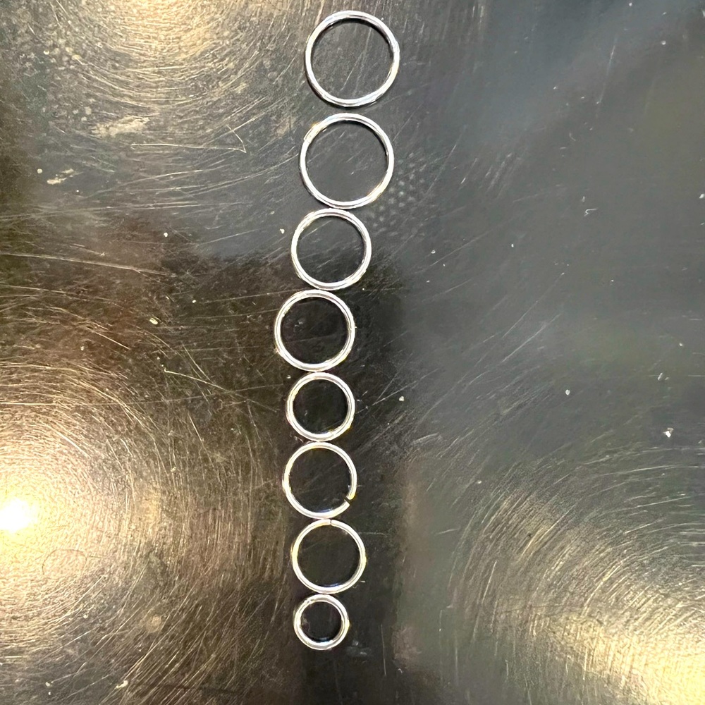 8 Silver Hoop Earrings